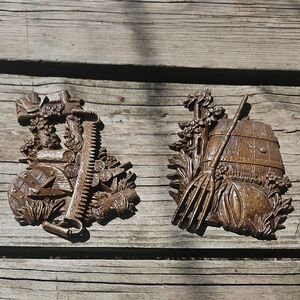 Vintage Wall Plaques By Saxton Metal USA 1976